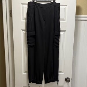 Express Conscious Edit Black Cargo Pants with Drawstring